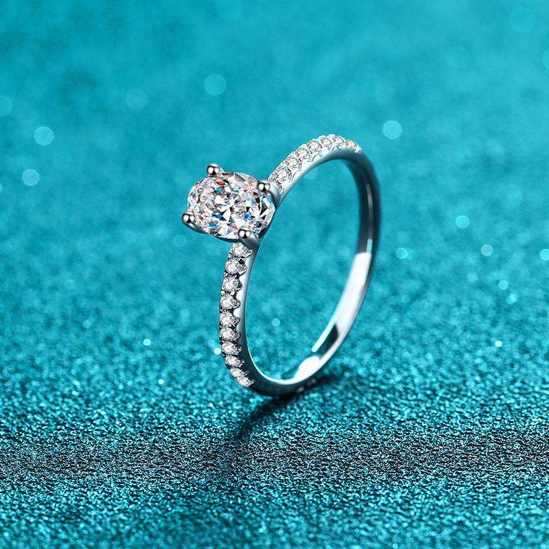 925 sterling silver pigeon egg proposal diamond ring shaped pigeon egg shaped moissanite ring - MOWTE