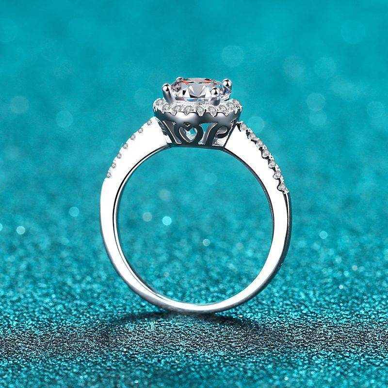 925 silver micro inlaid ring 1ct,2ct moissanite ring - MOWTE