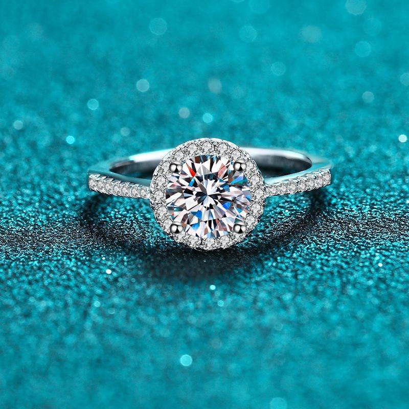 925 silver micro inlaid ring 1ct,2ct moissanite ring
