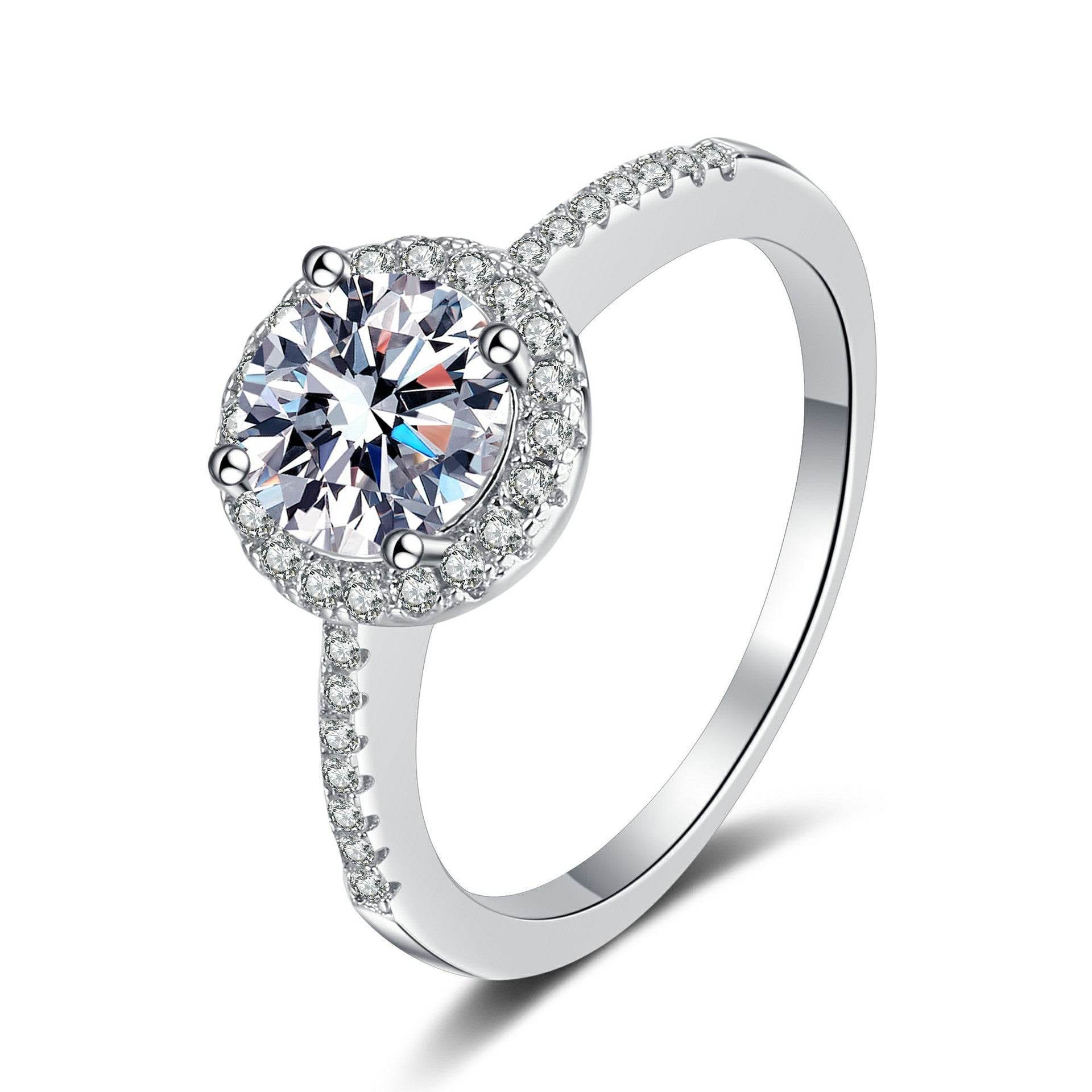 925 silver micro inlaid ring 1ct,2ct moissanite ring