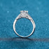 S925 silver ring with pt950 gold inlaid princess square moissanite ring for women - MOWTE