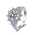 925 sterling silver ring for women 3-carat moissanite light luxury plated with PT950 gold - MOWTE