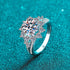 925 sterling silver ring for women 3-carat moissanite light luxury plated with PT950 gold - MOWTE