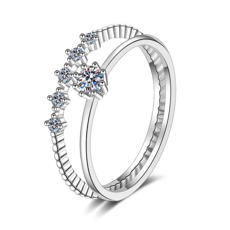 925 sterling silver plated pt950 gold women's 10 cent moissanite ring octopus pair ring - MOWTE