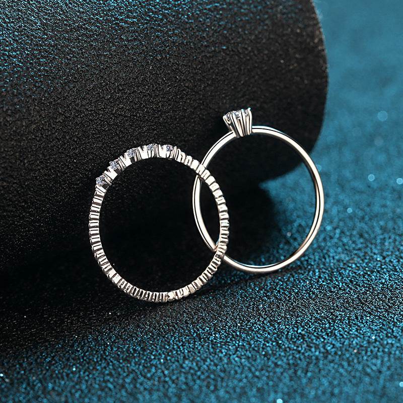 925 sterling silver plated pt950 gold women's 10 cent moissanite ring octopus pair ring - MOWTE