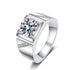 925 sterling silver men's 1ct,2ct moissanite diamond ring wedding ring