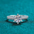 S925 pure silver ring for women plated with pt950 gold and inlaid with moissanite - MOWTE