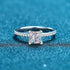 925 sterling silver women's micro set four claw 1 carat princess square moissanite ring - MOWTE
