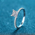925 sterling silver women's micro set four claw 1 carat princess square moissanite ring - MOWTE