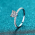 925 sterling silver women's pt950 gold engagement heart-shaped moissanite ring - MOWTE