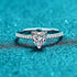 925 sterling silver women's pt950 gold engagement heart-shaped moissanite ring - MOWTE