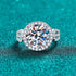 S925 Sterling Silver 5 Carat Full Halo Moissanite Women's Premium Wedding Ring - MOWTE