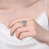 S925 Sterling Silver 5 Carat Full Halo Moissanite Women's Premium Wedding Ring - MOWTE
