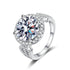 S925 Sterling Silver 5 Carat Full Halo Moissanite Women's Premium Wedding Ring - MOWTE