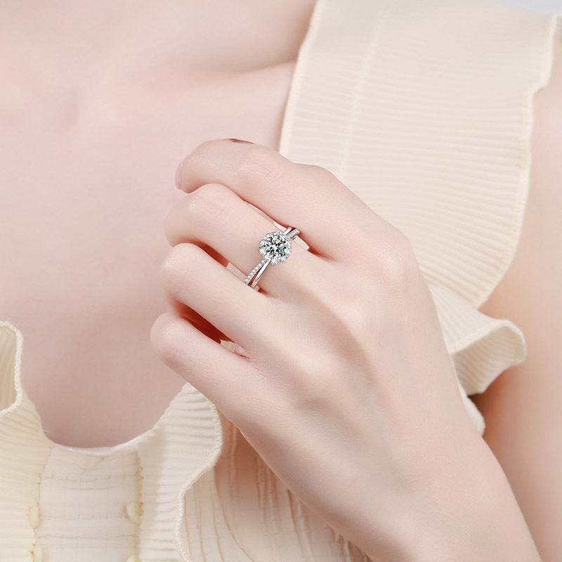 925 sterling silver pt950 gold wedding 1 carat moissanite ring