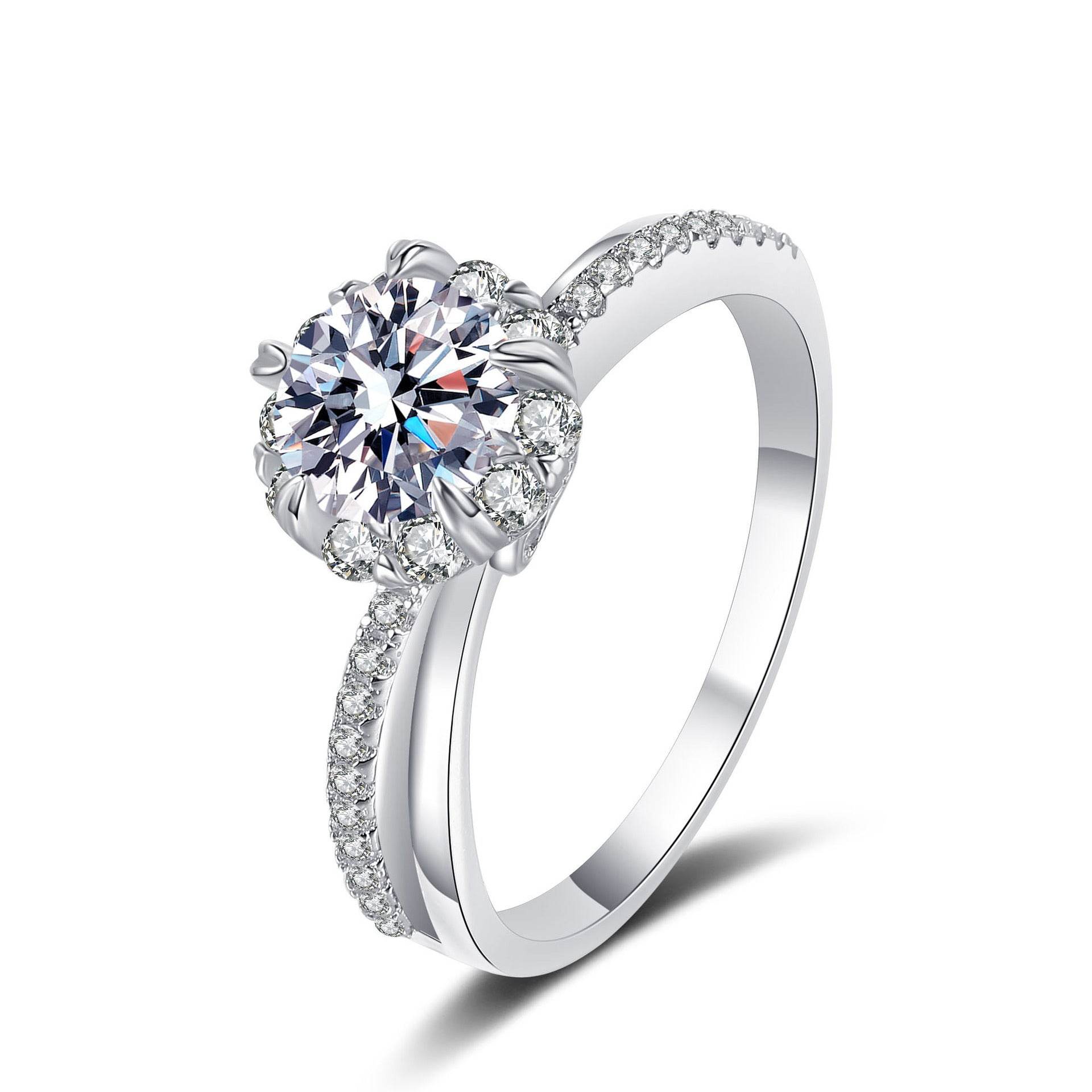 925 sterling silver pt950 gold wedding 1 carat moissanite ring
