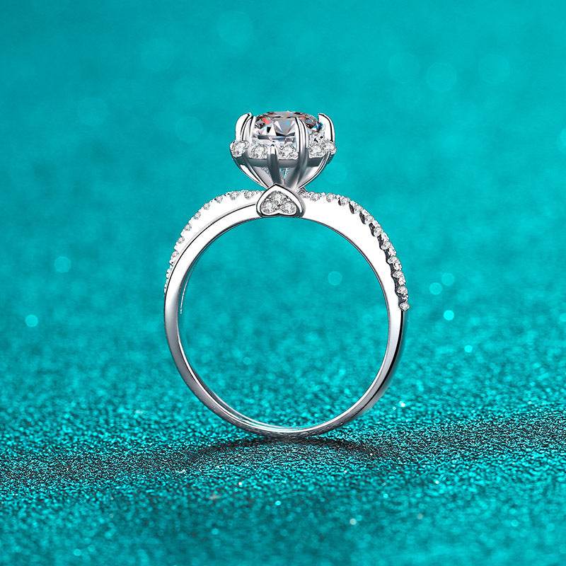 925 sterling silver pt950 gold wedding 1 carat moissanite ring
