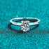 925 sterling silver ring women's pigeon egg moissanite exquisite four claw ring plated with pt950 gold - MOWTE