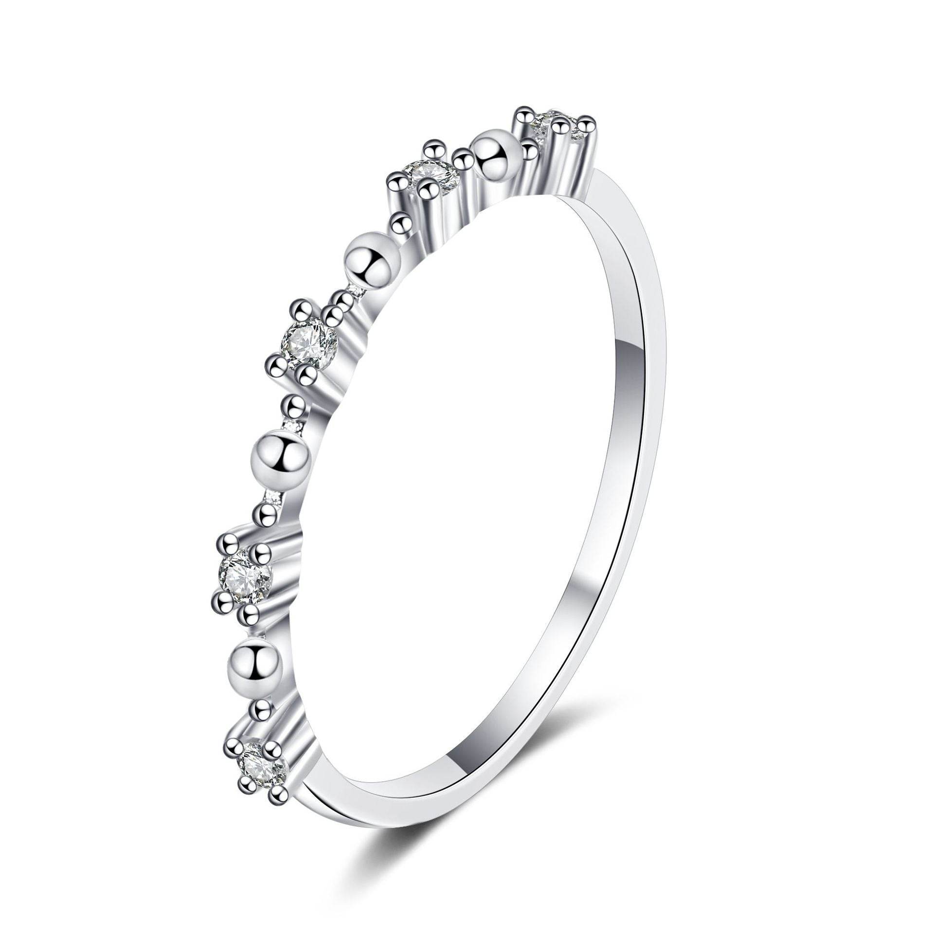 925 Sterling Silver Pt950 Platinum Plated Women's Moissanite Eternity Wedding Ring