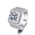 925 sterling silver moissanite men's ring plated with pt950 gold wedding engagement ring - MOWTE
