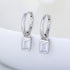 925 sterling silver geometric square zircon earrings