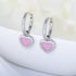 Zircon earrings 925 sterling silver pink oil drop heart-shaped earrings