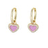 Zircon earrings 925 sterling silver pink oil drop heart-shaped earrings