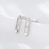 S925 pure silver minimalist geometric square bar with zircon earrings