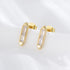 S925 pure silver minimalist geometric square bar with zircon earrings