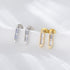 S925 pure silver minimalist geometric square bar with zircon earrings