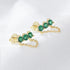 S925 pure silver grandmother green zircon chain tassel earrings