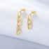 S925 sterling silver chain long and short asymmetrical zircon earrings