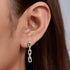 S925 sterling silver chain long and short asymmetrical zircon earrings