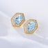 Simple geometric blue natural topaz earrings for women