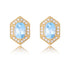 Simple geometric blue natural topaz earrings for women