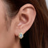 Simple geometric blue natural topaz earrings for women