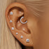 Minimally designed petal Mozambique diamond s925 pure silver threaded puncture cartilage ear nail 16G ear bone nail