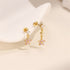 S925 silver design powder zirconium five petal flower fashionable and popular earrings