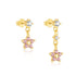 S925 silver design powder zirconium five petal flower fashionable and popular earrings