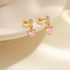 S925 silver design powder zirconium heart fashionable and popular earrings