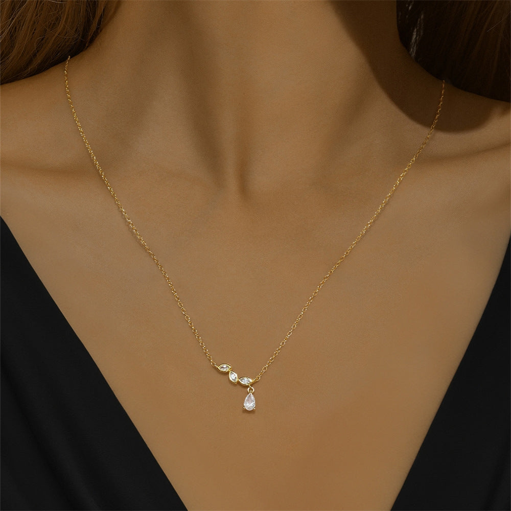 S925 pure silver necklace pure silver high-end collarbone chain