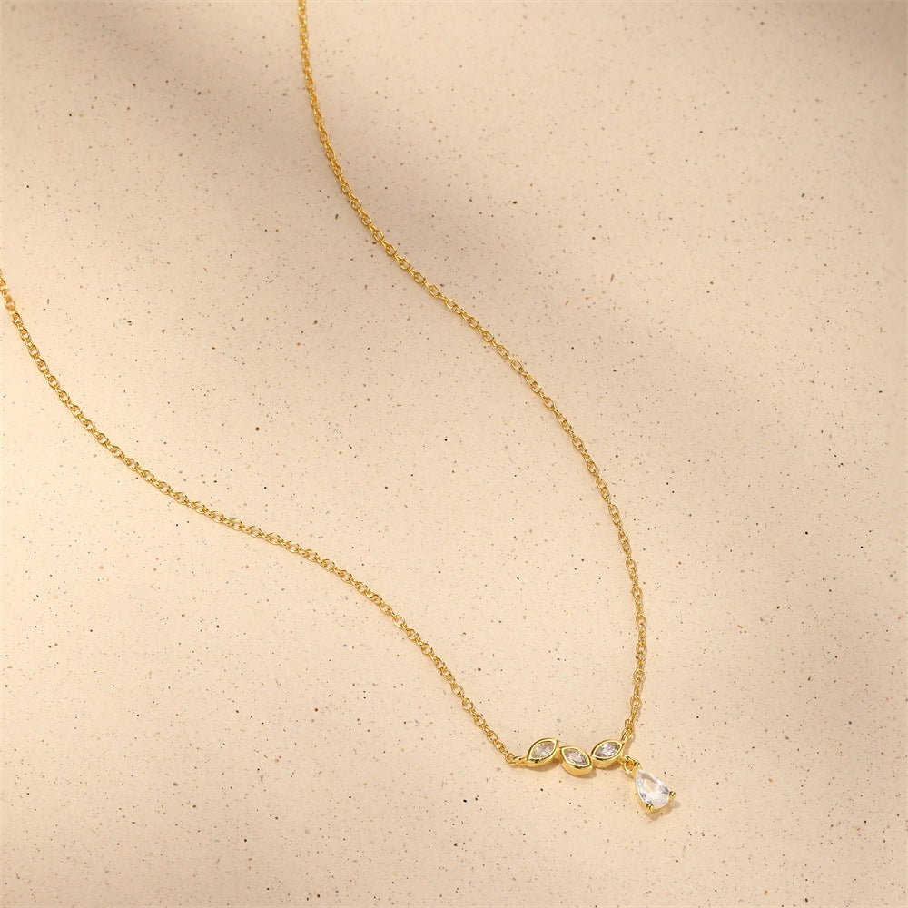 S925 pure silver necklace pure silver high-end collarbone chain