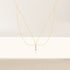 S925 pure silver daily pendant with heart double layered diamond inlaid necklace collarbone chain holiday gift