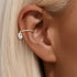 S925 pure silver daily wear simple style with diamond studded water droplet geometric ear clip