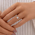 S925 Pure Silver Luxury Square Diamond Set Ring Women's Carat Diamond Set