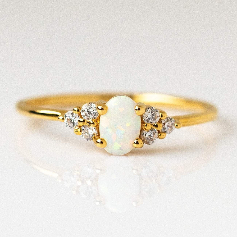 S925 Pure Silver Opal Ring