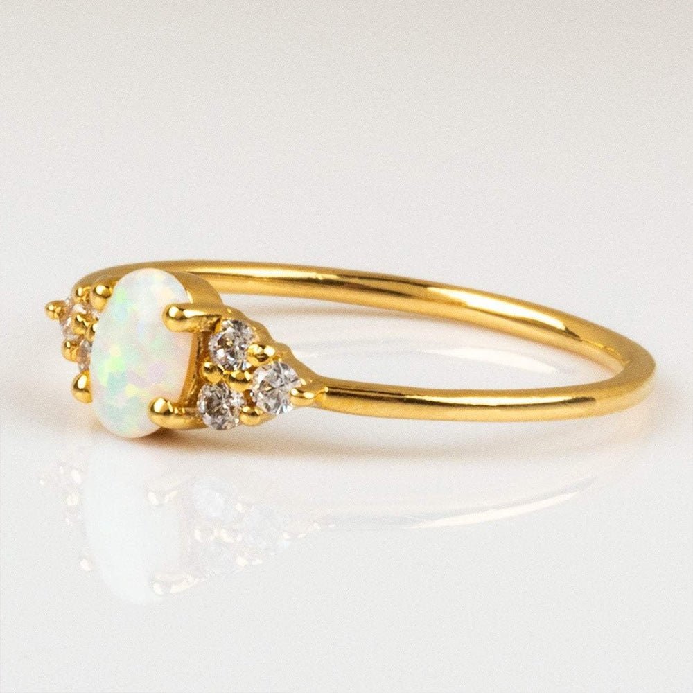 S925 Pure Silver Opal Ring