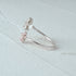 925 sterling silver leaf pink flower opening ring