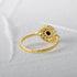 S925 pure silver black stone stackable ring - MOWTE