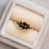 S925 pure silver black stone stackable ring